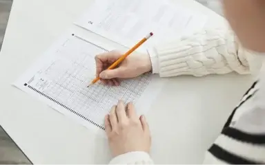 Student taking a text