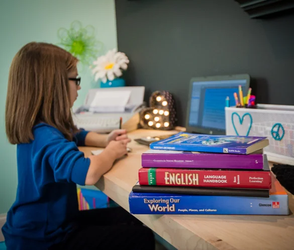 Student attending to an online class