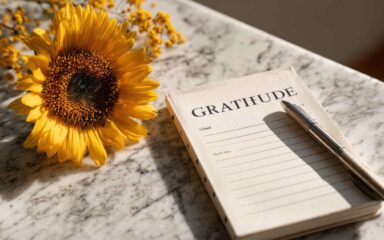 sunflower and diary