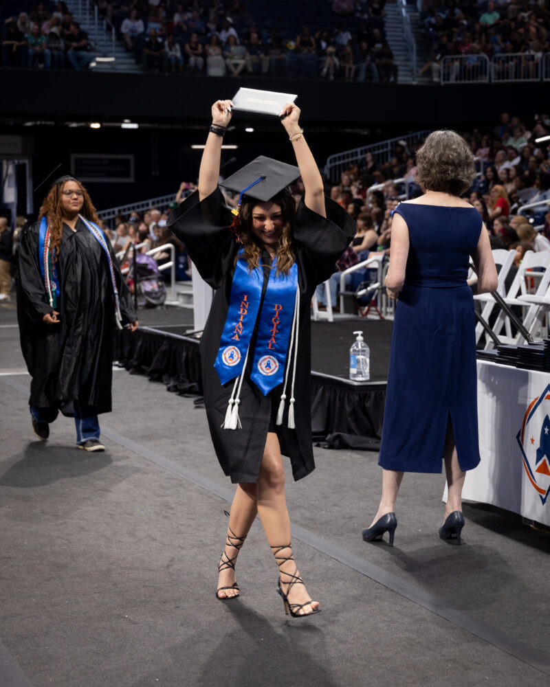 girl celebrating