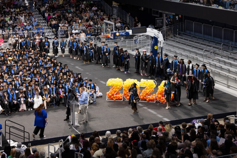 students at graduation