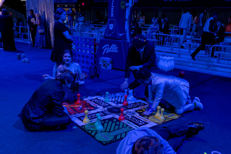 students playing at the prom